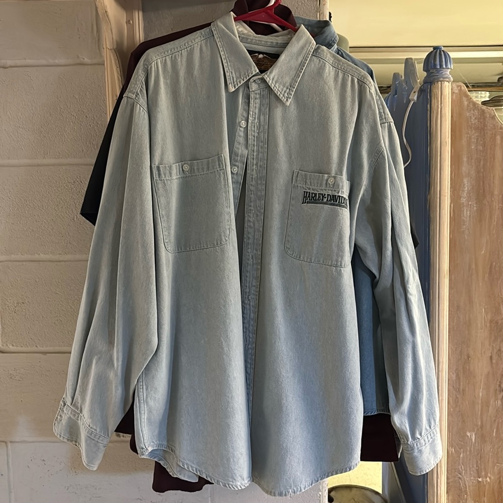 Men’s denim Harley Davidson button up